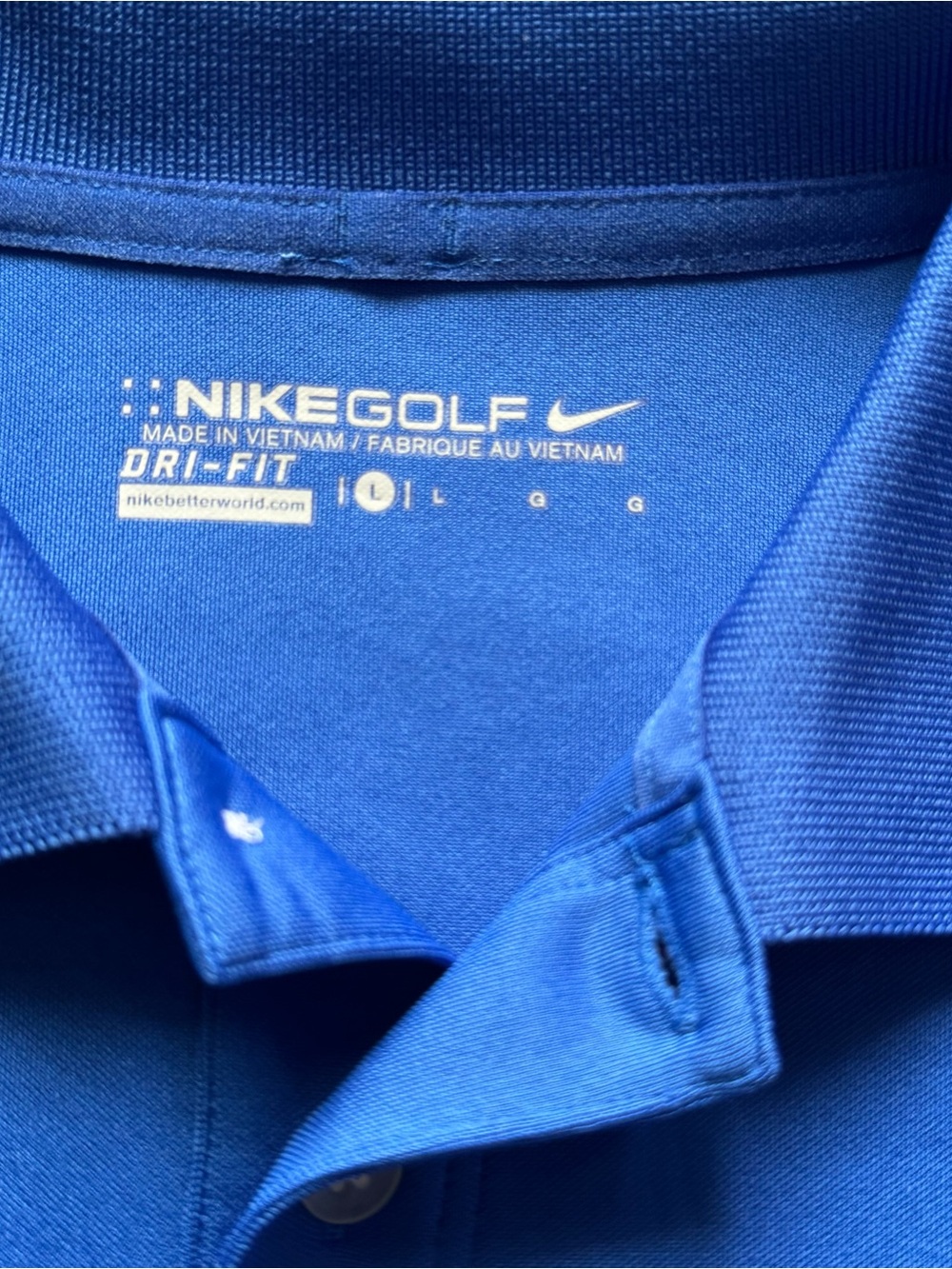 Nike Golf Dri-FIT Polo Shirt Boys Size L Blue Short Sleeve Performance Top
